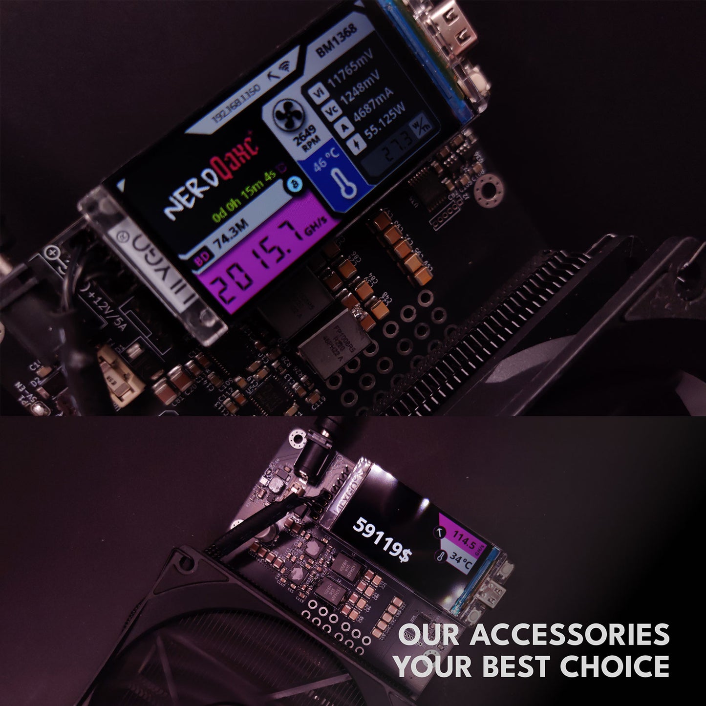 Bitcoins Miner 2.4TH/s NerdQaxe 4X BM1368 ASIC 2.4G WiFi 20W/TH BTC Lottery Crypto Miner with S21 Pro Asic Bitcoins Mining Machine Micro Silent Home Use