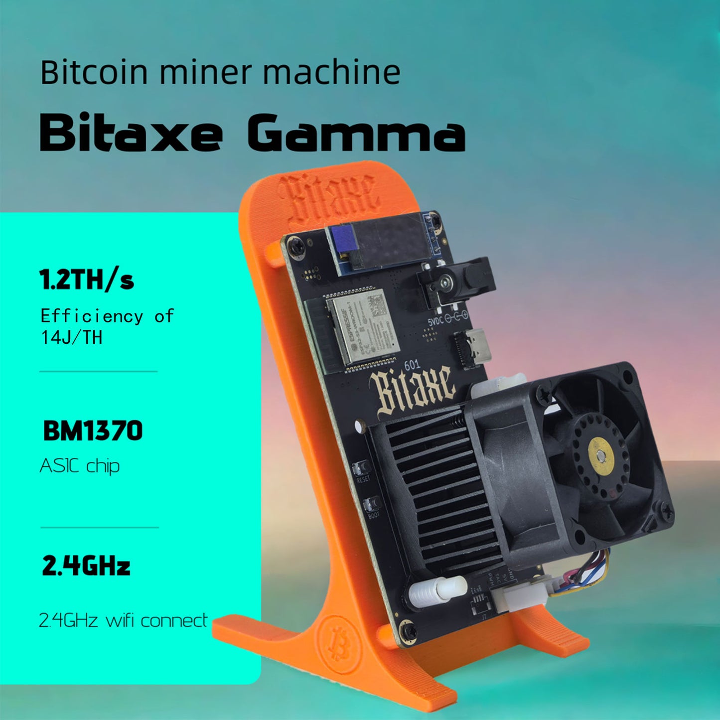 Bitcoins Miner 1.2TH/s Bitaxe Gamma 601 Solo Miner BM1370 Asic Chip 2.4G WiFi 18W/TH BTC Lottery Crypto Miner with S21 Pro Asic Bitcoins Mining Machine Micro Silent Home Use